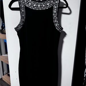 Joseph Ribkoff Black Dress with Silver Accents